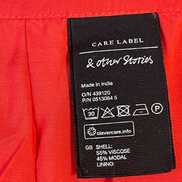 & Other Stories Los Angeles Atelier Women's Red A-Line Midi Skirt Lined Size 12 - Picture 7 of 11